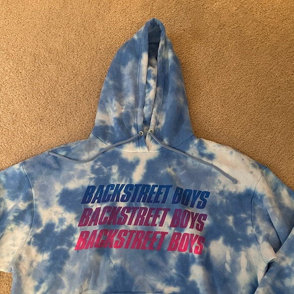 Aviator Nation Backstreet Boys Blue Tie-Dye Hoodie Official Winter Merch - Picture 2 of 11